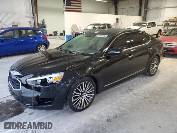 2014 Kia Cadenza Premium with VIN KNALN4D72E5128132, listed as a Copart auction lot 86681784 with 90,950 mi miles and Salvage Title. Bid and sale history available at carsss.com. Image 1.