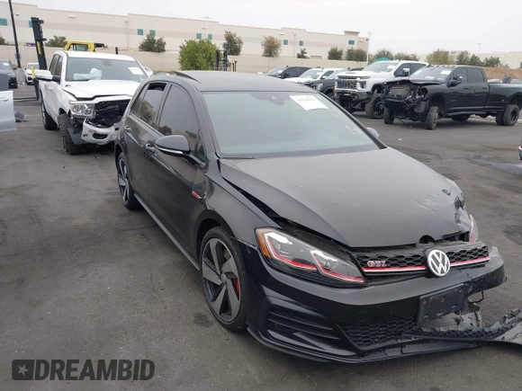 2019 Volkswagen Golf GTI S with VIN 3VW6T7AU9KM002693, listed as a IAAI auction lot 41734391 with 50,308 mi miles. Bid and sale history available at carsss.com. Image 1.