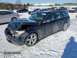 2006 BMW 5 Series 530xi with VIN WBANN73586CN02816, listed as a Copart auction lot 88349585 with 215,600 mi miles and Salvage Title. Bid and sale history available at carsss.com. Image 1.