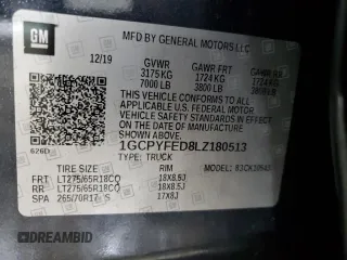 2020 Chevrolet Silverado 1500 LT Trail Boss with VIN 1GCPYFED8LZ180513, listed as a Copart auction lot 42901935 with 44,546 mi miles and Salvage Title. Bid and sale history available at carsss.com. Image 12.