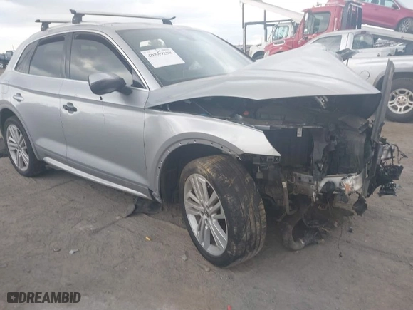2019 Audi Q5 Premium Plus with VIN WA1BNAFY6K2095484, listed as a IAAI auction lot 40889208 with 1 mi miles. Bid and sale history available at carsss.com. Image 1.