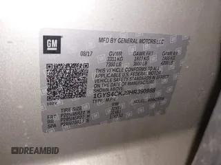 2017 Cadillac Escalade Premium Luxury z VIN 1GYS4CKJ9HR390988, wystawiony jako IAAI lot #41626132 z przebiegiem 166 185 mil mil oraz . Historia ofert i sprzedaży dostępna na DreamBid. Obrazek 9.