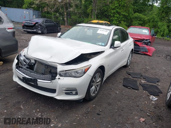 2015 Infiniti Q50 Premium with VIN JN1BV7AR1FM405143, listed as a IAAI auction lot 42267204 with 120,886 mi miles and . Bid and sale history available at DreamBid. Image 2.