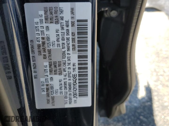 2021 Mazda CX-5 Touring with VIN JM3KFACM1M0442455, listed as a Copart auction lot 48187985 with 49,970 mi miles and Salvage Title. Bid and sale history available at carsss.com. Image 15.