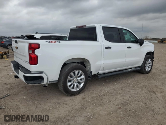 2024 Chevrolet Silverado 1500 Custom with VIN 3GCPDBEK0RG205397, listed as a Copart auction lot 47417315 with 750 mi miles and Salvage Title. Bid and sale history available at DreamBid. Image 3.