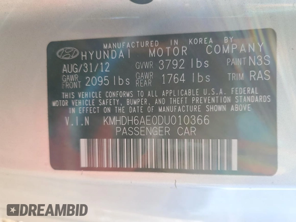 2013 Hyundai Elantra Coupe GS PZEV with VIN KMHDH6AE0DU010366, listed as a Copart auction lot 84098764 with 67,678 mi miles and Salvage Title. Bid and sale history available at carsss.com. Image 12.