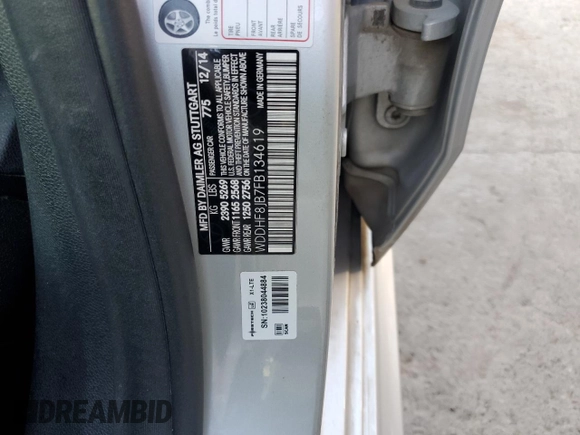 2015 Mercedes-Benz E 350 Luxury with VIN WDDHF8JB7FB134619, listed as a Copart auction lot 73518344 with 185,128 mi miles and Salvage title. Bid and sale history available at DreamBid. Image 12.