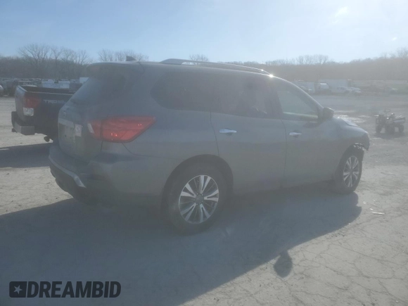 2019 Nissan Pathfinder S with VIN 5N1DR2MNXKC630582, listed as a Copart auction lot 42375485 with 76,776 mi miles and Salvage Title. Bid and sale history available at DreamBid. Image 3.