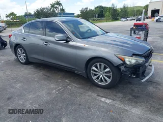 2015 Infiniti Q50 with VIN JN1BV7AP3FM347115, listed as a IAAI auction lot 42787619 with 213,995 mi miles and . Bid and sale history available at DreamBid. Image 1.