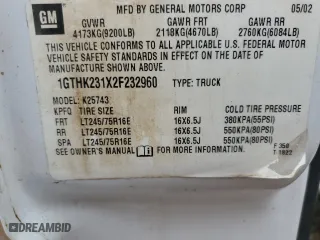 2002 GMC Sierra 2500HD SLE with VIN 1GTHK231X2F232960, listed as a Copart auction lot 56303914 with 0 mi miles and Clean Title. Bid and sale history available at carsss.com. Image 15.