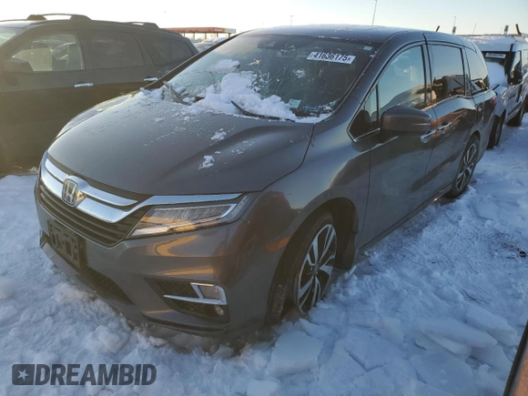 2019 Honda Odyssey Elite with VIN 5FNRL6H93KB114051, listed as a Copart auction lot 41636175 with 86,853 mi miles and Salvage Title. Bid and sale history available at DreamBid. Image 1.