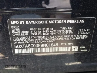 2023 BMW X5 xDrive45e with VIN 5UXTA6C03P9N81846, listed as a IAAI auction lot 42637940 with 17,510 mi miles and . Bid and sale history available at DreamBid. Image 9.