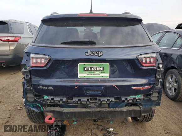 2018 Jeep Compass Trailhawk with VIN 3C4NJDDB5JT112495, listed as a Copart auction lot 44628635 with 62,882 mi miles and Salvage Title. Bid and sale history available at carsss.com. Image 6.