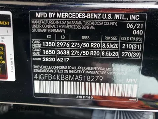 2021 Mercedes-Benz GLE 350 с VIN 4JGFB4KB8MA518279, выставлен на аукционе Copart как лот 60785065 с пробегом 57 032 миль миль и Списание • Salvage title. История ставок и продаж доступна на DreamBid. Изображение 13.