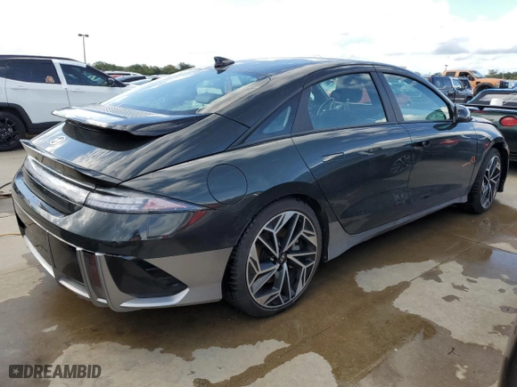 2023 Hyundai IONIQ 6 SEL with VIN KMHM34AA1PA043107, listed as a Copart auction lot 74231134 with 0 miles and Salvage Title. Bid and sale history available at carsss.com. Image 3.