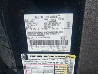2014 Ford F-150 XL with VIN 1FTFW1EF4EFA05296, listed as a IAAI auction lot 42103783 with 181,151 mi miles and . Bid and sale history available at DreamBid. Image 9.