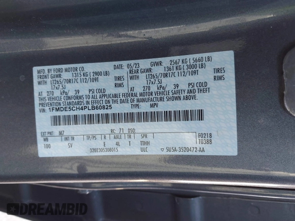 2023 Ford Bronco с VIN 1FMDE5CH4PLB60825, выставлен на аукционе IAAI как лот 41492285 с пробегом 10 017 миль миль и . История ставок и продаж доступна на DreamBid. Изображение 9.