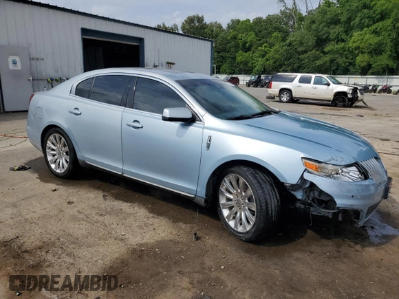 2009 Lincoln MKS with VIN 1LNHM93R59G620803, listed as a Copart auction lot 57283775 with 186,445 mi miles and Salvage title. Bid and sale history available at DreamBid. Image 4.
