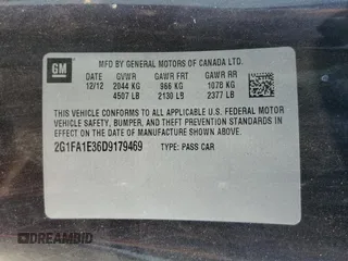 2013 Chevrolet Camaro LS z VIN 2G1FA1E36D9179469, wystawiony jako Copart lot #53968305 z przebiegiem 173 426 mil mil oraz Szkoda całkowita • Salvage title. Historia ofert i sprzedaży dostępna na DreamBid. Obrazek 12.