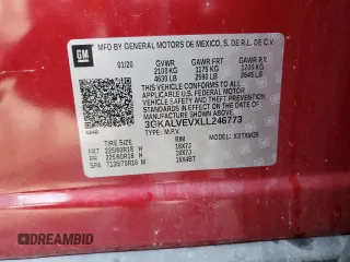 2020 GMC Terrain SLT with VIN 3GKALVEVXLL246773, listed as a Copart auction lot 67335694 with 97,127 mi miles and Salvage title. Bid and sale history available at DreamBid. Image 14.
