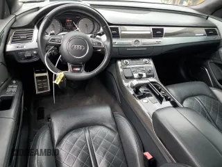 2015 Audi S8 with VIN WAUK2AFD6FN005005, listed as a Copart auction lot 72074884 with 74,335 mi miles and Salvage Title. Bid and sale history available at carsss.com. Image 8.