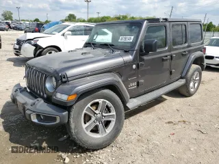 2019 Jeep Wrangler Unlimited Sahara with VIN 1C4HJXENXKW521630, listed as a Copart auction lot 56196145 with 56,753 mi miles and Salvage title. Bid and sale history available at DreamBid. Image 1.