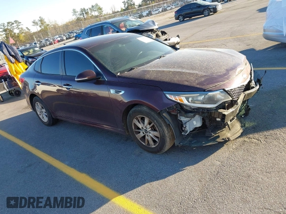 2018 Kia Optima LX with VIN 5XXGT4L34JG187455, listed as a IAAI auction lot 41848130 with 137,250 mi miles and . Bid and sale history available at DreamBid. Image 1.