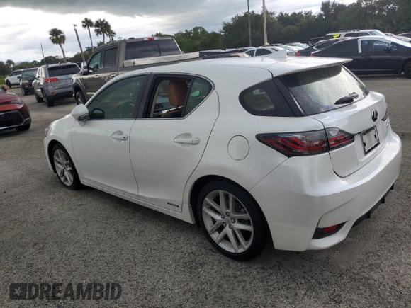 2017 Lexus CT with VIN JTHKD5BH1H2281107, listed as a Copart auction lot 74105824 with 0 mi miles and Salvage Title. Bid and sale history available at carsss.com. Image 2.