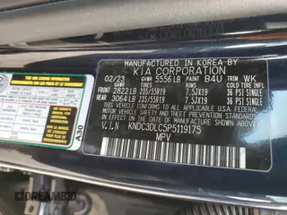 2023 Kia EV6 Wind with VIN KNDC3DLC5P5119175, listed as a Copart auction lot 75238384 with 3,478 mi miles and Salvage Title. Bid and sale history available at carsss.com. Image 12.