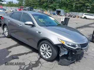 2018 Kia Optima LX with VIN 5XXGT4L3XJG266158, listed as a IAAI auction lot 42565014 with 53,117 mi miles and . Bid and sale history available at DreamBid. Image 1.