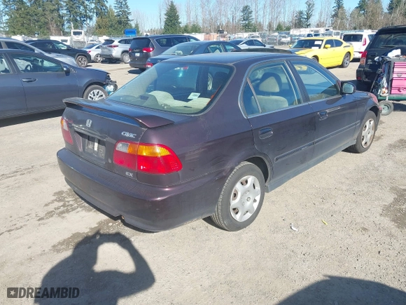 2000 Honda Civic EX with VIN 1HGEJ8649YL034008, listed as a IAAI auction lot 41691792 with 196,593 mi miles. Bid and sale history available at carsss.com. Image 4.