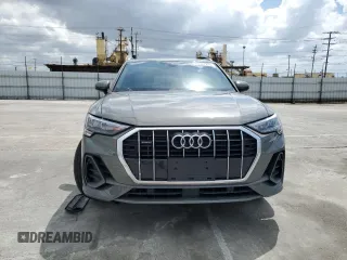 2020 Audi Q3 S line Premium with VIN WA1DECF32L1047366, listed as a Copart auction lot 48927274 with 0 mi miles and Salvage Title. Bid and sale history available at carsss.com. Image 5.