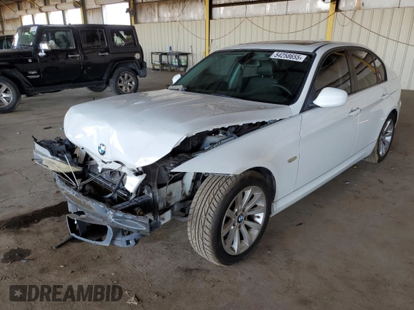 2011 BMW 3 Series 328i with VIN WBAPH5G57BNM76108, listed as a Copart auction lot 54258655 with Not Provided miles and Clean Title. Bid and sale history available at carsss.com. Image 1.