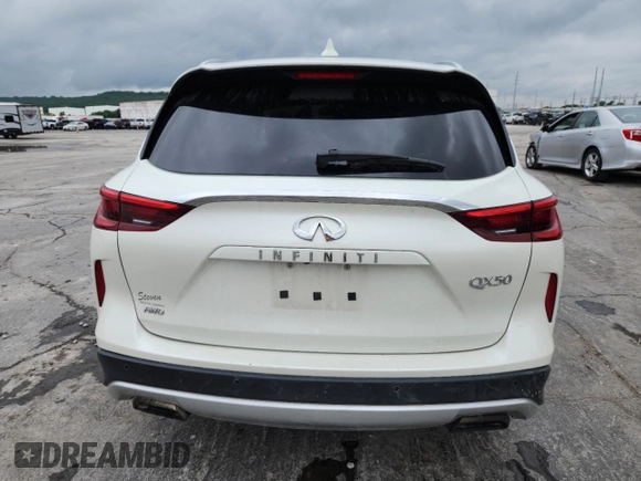2019 Infiniti QX50 Luxe z VIN 3PCAJ5M32KF119188, wystawiony jako Copart lot #59585655 z przebiegiem 104 987 mil mil oraz Szkoda całkowita • Salvage title. Historia ofert i sprzedaży dostępna na DreamBid. Obrazek 6.