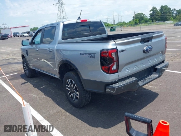 2024 Ford Ranger Lariat with VIN 1FTER4KH8RLE29047, listed as a IAAI auction lot 42669512 with 14,525 mi miles and . Bid and sale history available at DreamBid. Image 3.