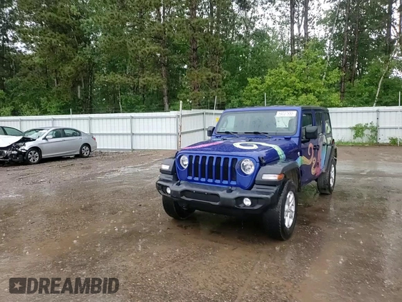 2019 Jeep Wrangler Unlimited Sport S with VIN 1C4HJXDG3KW504073, listed as a Copart auction lot 59037655 with 80,523 mi miles and Salvage title. Bid and sale history available at DreamBid. Image 13.