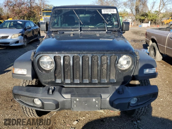 2021 Jeep Wrangler Sport S with VIN 1C4GJXAN4MW697450, listed as a Copart auction lot 81024914 with 75,820 mi miles and Salvage Title. Bid and sale history available at DreamBid. Image 5.