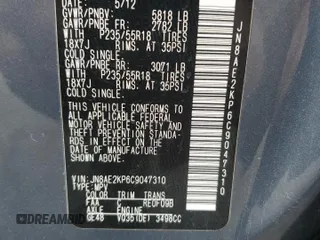 2012 Nissan Quest SL with VIN JN8AE2KP6C9047310, listed as a Copart auction lot 52867065 with 194,736 mi miles and Salvage Title. Bid and sale history available at carsss.com. Image 13.