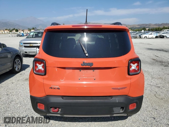 2016 Jeep Renegade Trailhawk with VIN ZACCJBCT9GPD54583, listed as a Copart auction lot 60826395 with 178,307 mi miles and Salvage title. Bid and sale history available at DreamBid. Image 6.