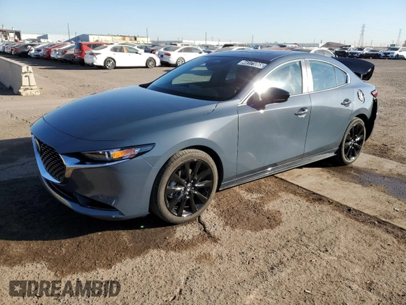 2025 Mazda 3 S Carbon Edition with VIN 3MZBPBCM7SM458520, listed as a Copart auction lot 44171065 with 2,214 mi miles and Clean Title. Bid and sale history available at DreamBid. Image 1.