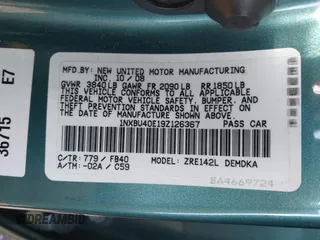 2009 Toyota Corolla with VIN 1NXBU40E19Z126367, listed as a IAAI auction lot 41551337 with 96,283 mi miles. Bid and sale history available at carsss.com. Image 9.
