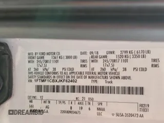 2018 Ford F-150 XL с VIN 1FTMF1CBXJKF62402, выставлен на аукционе Copart как лот 63579525 с пробегом 54 987 миль миль и Списание • Salvage title. История ставок и продаж доступна на DreamBid. Изображение 13.