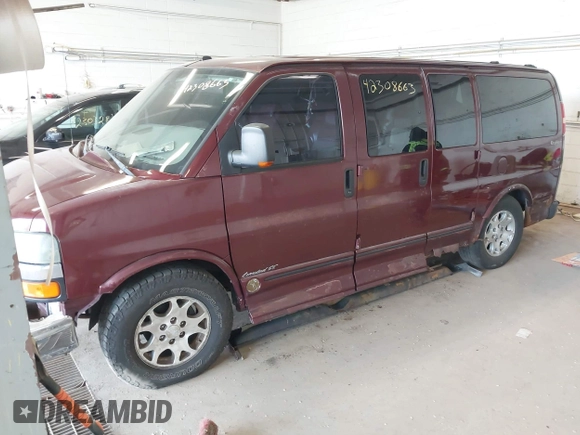 2003 Chevrolet Express Cargo YF7 Upfitter z VIN 1GBFG15T331162139, wystawiony jako IAAI lot #42308663 z przebiegiem 169 455 mil mil oraz . Historia ofert i sprzedaży dostępna na DreamBid. Obrazek 2.