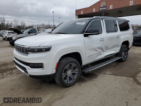2024 Jeep Grand Wagoneer с VIN 1C4SJSEP4RS109943, выставлен на аукционе Copart как лот 53230095 с пробегом 27 251 миль миль и Списание • Salvage title. История ставок и продаж доступна на DreamBid. Изображение 1.
