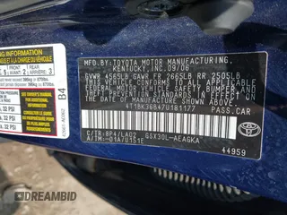2007 Toyota Avalon XL z VIN 4T1BK36B47U181177, wystawiony jako IAAI lot #42104757 z przebiegiem 391 116 mil mil oraz . Historia ofert i sprzedaży dostępna na DreamBid. Obrazek 9.
