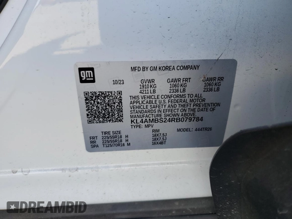 2024 Buick Encore GX Preferred z VIN KL4AMBS24RB079784, wystawiony jako Copart lot #61020865 z przebiegiem 13 290 mil mil oraz Czysty tytuł • Clean title. Historia ofert i sprzedaży dostępna na DreamBid. Obrazek 13.