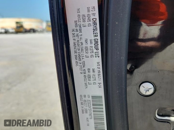 2015 Dodge Challenger R/T with VIN 2C3CDZAT5FH708770, listed as a Copart auction lot 61968725 with 181,917 mi miles and Salvage title. Bid and sale history available at DreamBid. Image 12.