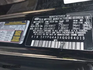 2016 Kia Sorento LX with VIN 5XYPG4A3XGG064013, listed as a IAAI auction lot 41768803 with 140,259 mi miles. Bid and sale history available at carsss.com. Image 9.