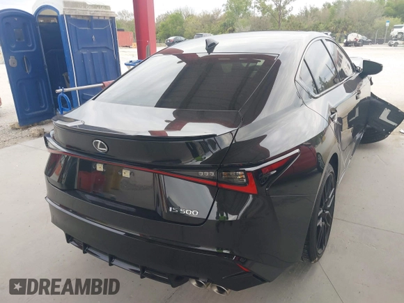 2023 Lexus IS with VIN JTHAP1D28P5004777, listed as a IAAI auction lot 41354167 with 10,561 mi miles. Bid and sale history available at carsss.com. Image 4.