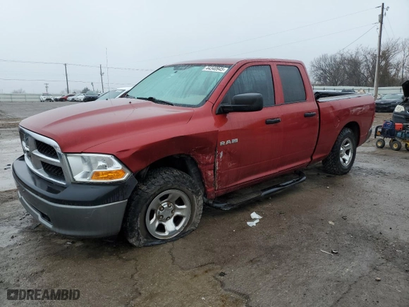 2009 Dodge Ram 1500 ST with VIN 1D3HB18K29S746211, listed as a Copart auction lot 44340945 with 124,560 mi miles and Salvage Title. Bid and sale history available at carsss.com. Image 1.